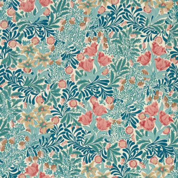 Bower Wallpaper - Indigo / Barbed Berry by blue botanical wallpaper from william morris & co