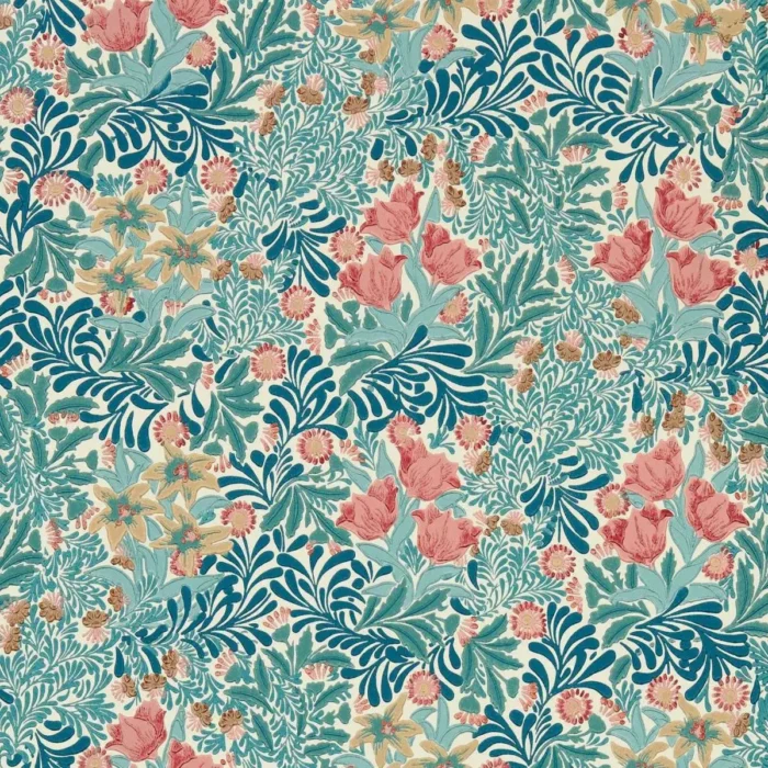 Bower Wallpaper - Indigo / Barbed Berry swatch
