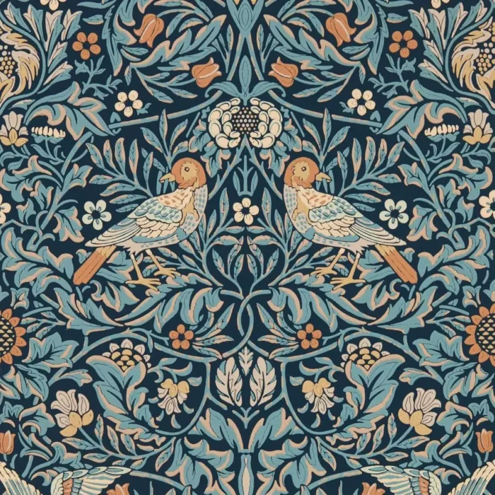 Bird Wallpaper - Webbs Blue swatch