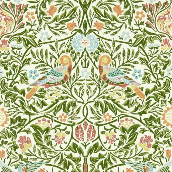 Bird Wallpaper - Boughs Green by green animal wallpaper from william morris & co