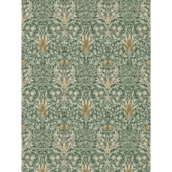 Snakeshead Wallpaper - Forest / Thyme by green botanical wallpaper from william morris & co