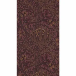purple botanical wallpaper from william morris & co