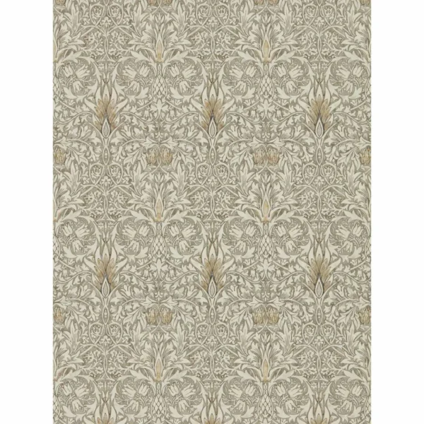 Snakeshead Wallpaper - Stone / Cream by neutral botanical wallpaper from william morris & co