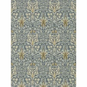 blue botanical wallpaper from william morris & co