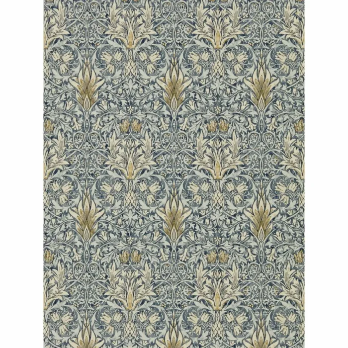 Snakeshead Wallpaper - Indigo / Cumin swatch