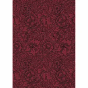 red botanical wallpaper from william morris & co