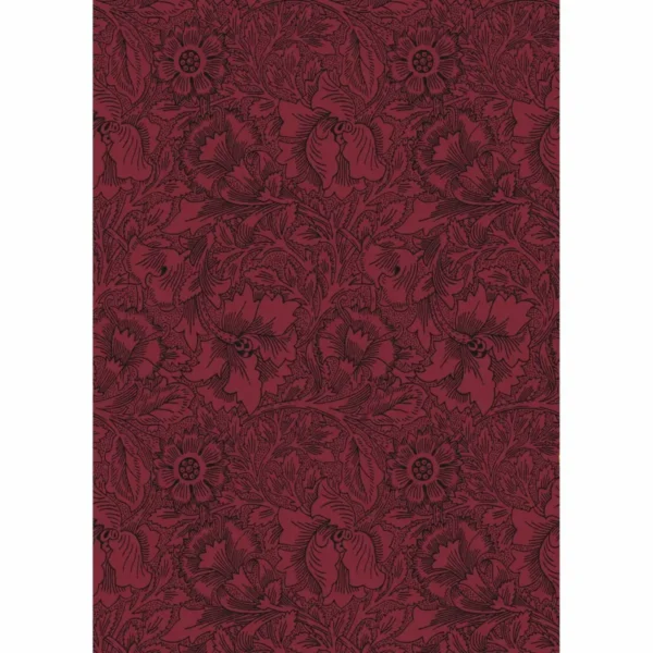 Poppy Wallpaper - Claret by red botanical wallpaper from william morris & co