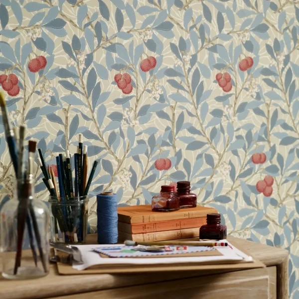 Arbutus Wallpaper - Sage / Lemon by Arbutus Wallpaper - Sage / Lemon from