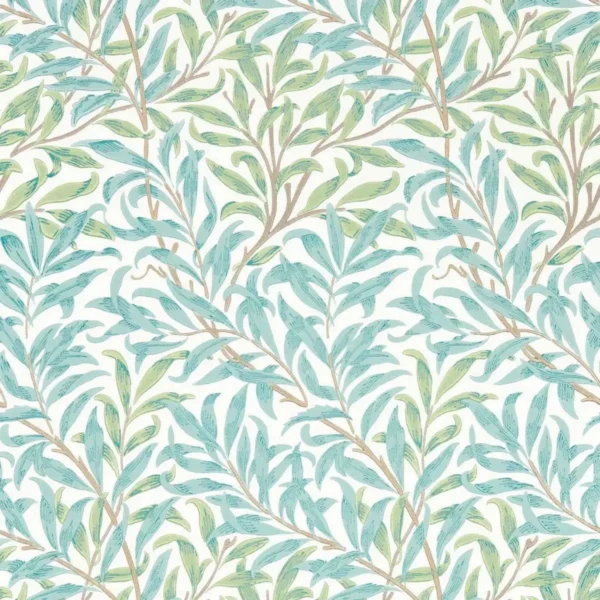 Willow Boughs Wallpaper - Willow / Seaglass by blue botanical wallpaper from william morris & co