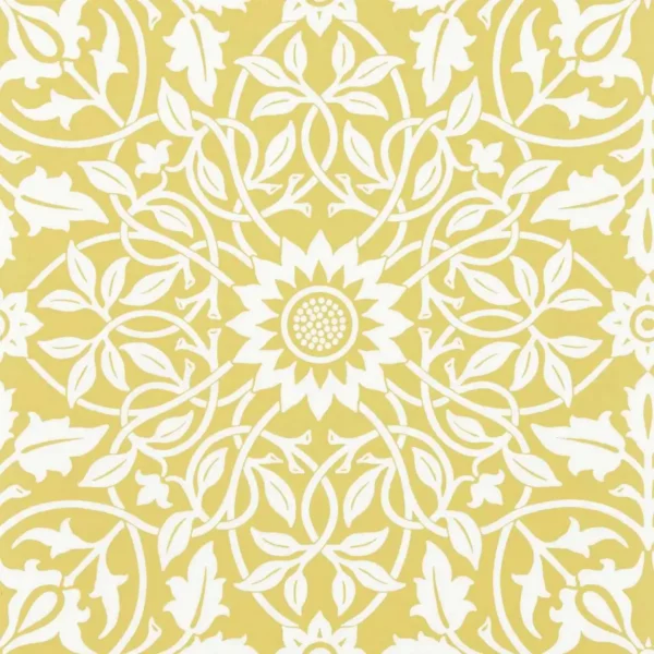 white botanical wallpaper from william morris & co