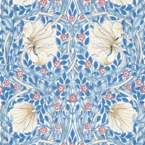 blue botanical wallpaper from william morris & co