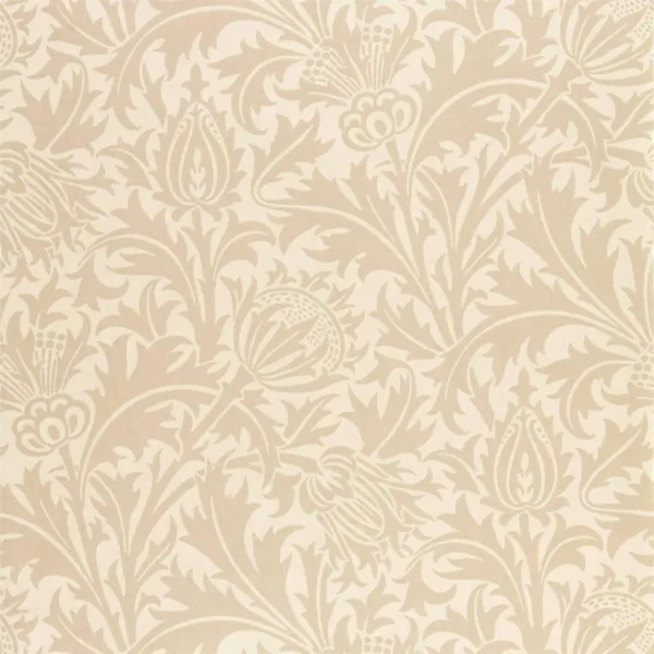 Pure Thistle Wallpaper - Linen by brown botanical wallpaper from william morris & co