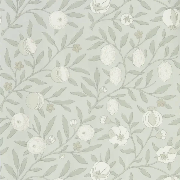 Pure Fruit Wallpaper - Grey Blue by blue botanical wallpaper from william morris & co