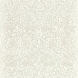 white botanical wallpaper from william morris & co