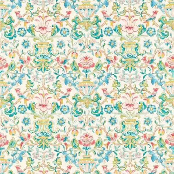 Pompadour Print Wallpaper - Multi by multicolour animal wallpaper from zoffany