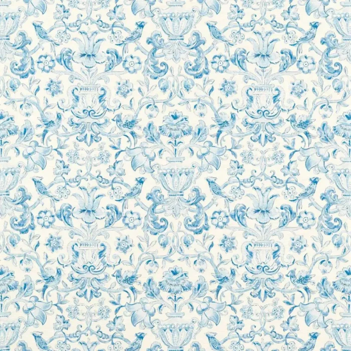 Pompadour Print Wallpaper - Indigo swatch