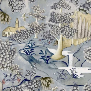 black-grey botanical wallpaper from zoffany