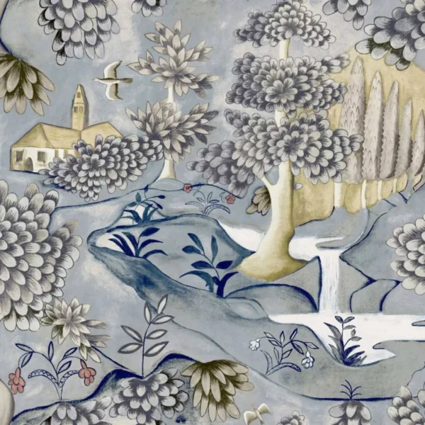 black-grey botanical wallpaper from zoffany