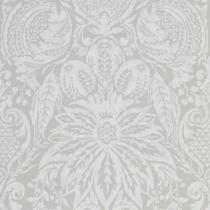 Mitford Damask Wallpaper - Platinum Grey swatch