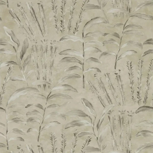 Highclere Wallpaper - Paris Grey by black-grey botanical wallpaper from zoffany