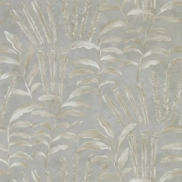 Highclere Wallpaper - Snow by black-grey botanical wallpaper from zoffany