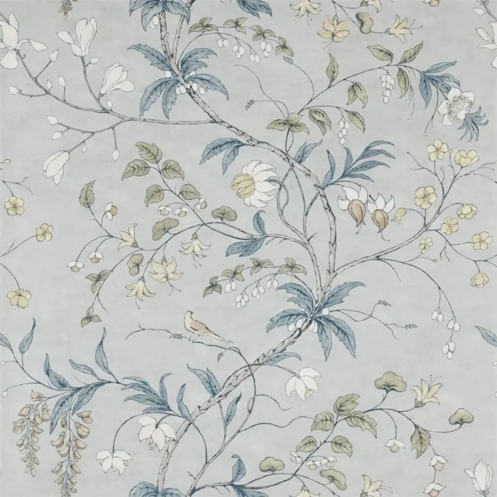 Chambalon Trail Wallpaper - Mercury / Platinum Grey swatch