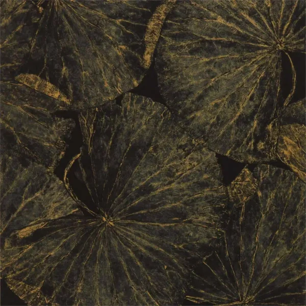 Taisho Deco Wallpaper - Vine Black by black-grey botanical wallpaper from zoffany