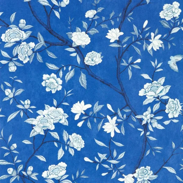 Nostell Priory Wallpaper - Lazuli by blue botanical wallpaper from zoffany