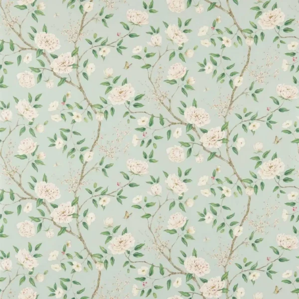 blue botanical wallpaper from zoffany