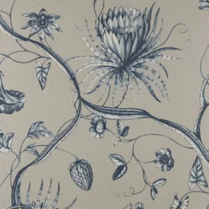 black-grey botanical wallpaper from zoffany
