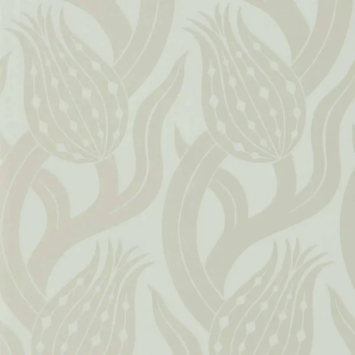 Persian Tulip Wallpaper - Silver swatch