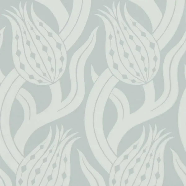 Persian Tulip Wallpaper - Quartz Grey by white botanical wallpaper from zoffany