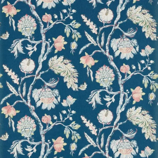 Copes Trail Wallpaper - Como Blue by blue botanical wallpaper from zoffany