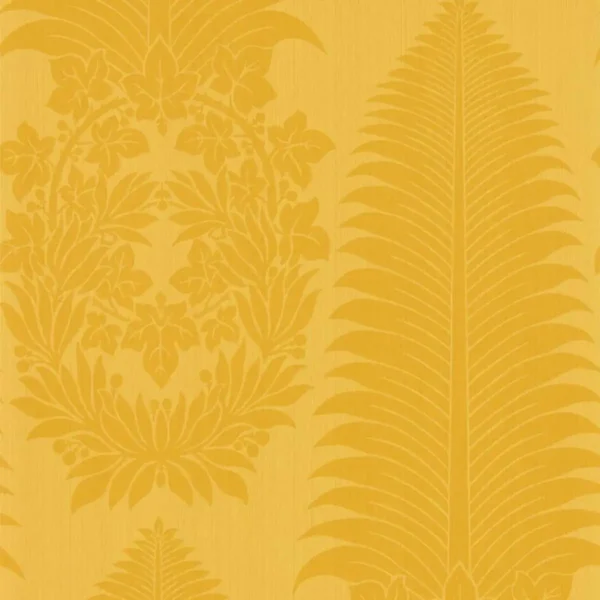Marsdens Palm Damask Wallpaper - Tigers Eye by yellow botanical wallpaper from zoffany