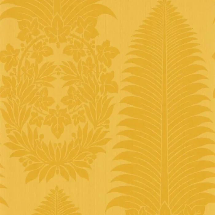 Marsdens Palm Damask Wallpaper - Tigers Eye swatch