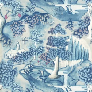 blue botanical wallpaper from zoffany