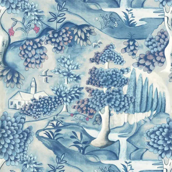 Verdure Wallpaper - Indigo by blue botanical wallpaper from zoffany