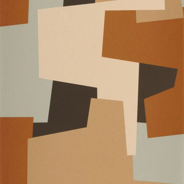 Graphic Game Wallpaper - Terre De Sienne by orange geometric wallpaper from casadeco