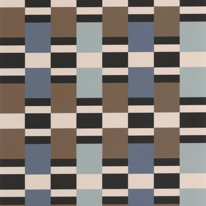 Chess Game Wallpaper - Marron / Bleu swatch