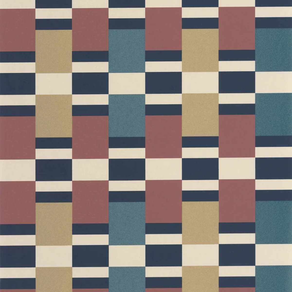 Chess Game Wallpaper - Bordeaux / Bleu by multicolour geometric wallpaper from casadeco