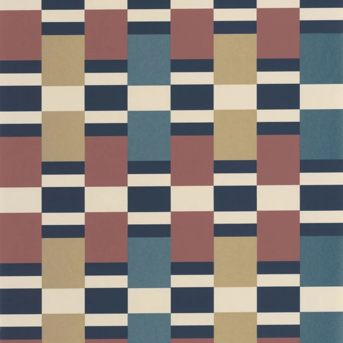 Chess Game Wallpaper - Bordeaux / Bleu swatch