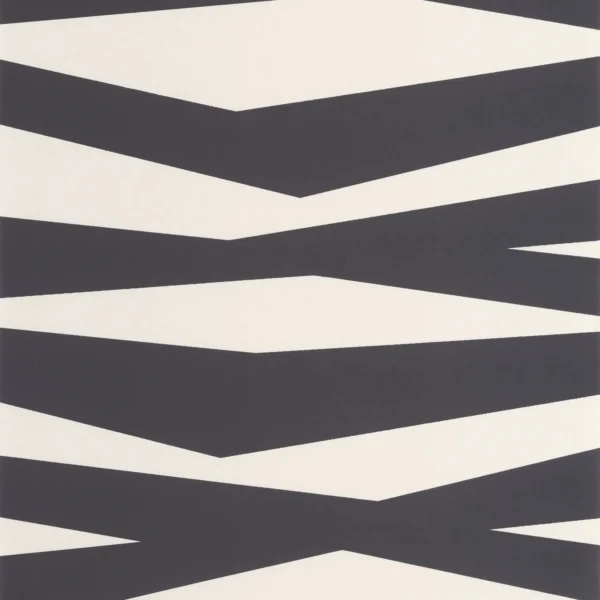 Zebra Game Wallpaper - Noir by black-grey geometric wallpaper from casadeco