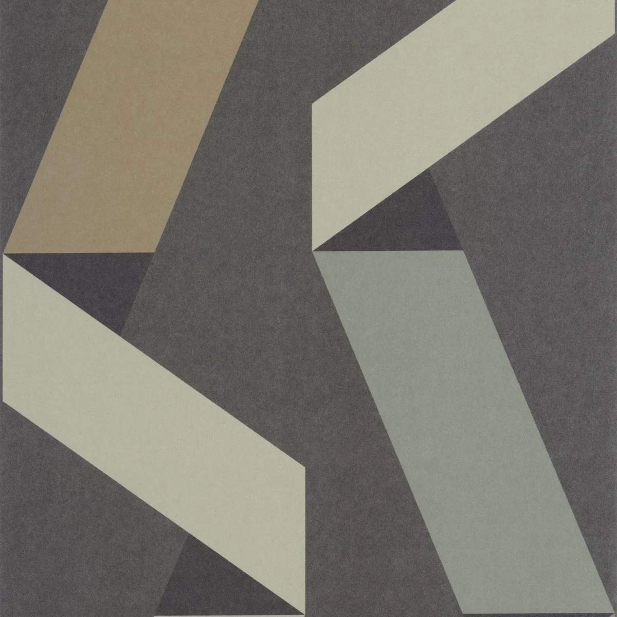 Ribbon Game Wallpaper - Noir by black-grey geometric wallpaper from casadeco
