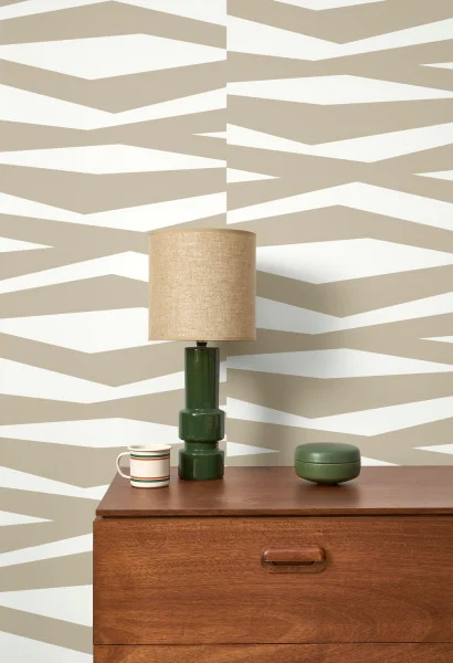 Zebra Game Wallpaper - Beige by neutral geometric wallpaper