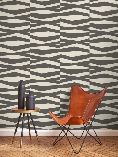 Zebra Game Wallpaper - Noir by black-grey geometric wallpaper