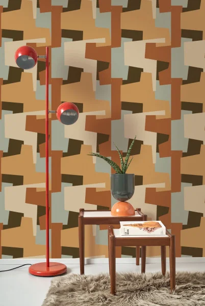 Graphic Game Wallpaper - Terre De Sienne by orange geometric wallpaper