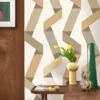 green geometric wallpaper