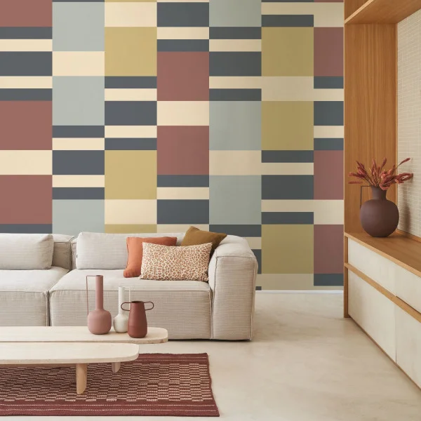 Mix Game Wallpaper - Taupe by neutral geometric wallpaper