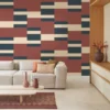 red geometric wallpaper