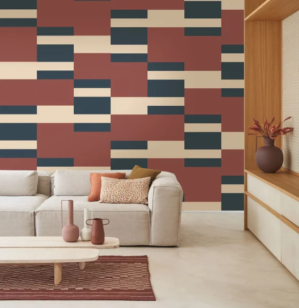 Mix Game Wallpaper - Bordeaux by red geometric wallpaper